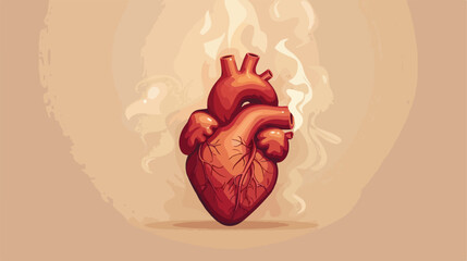Illustration of a heart smoking - EPS VECTOR format
