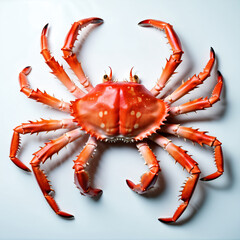 Red king crab on white background