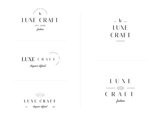 Set of Minimal and Aesthetic typography logo template for company and beauty business