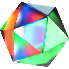 3d Glass y2k Chrome style shape , red green and blue shiny gradient rendre .