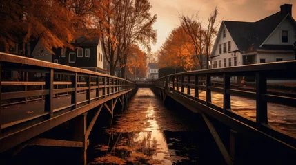 Tuinposter bridge in the town 8k photography, ultra HD © dheograft