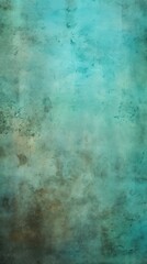 Fototapeta na wymiar Turquoise barely noticeable color on grunge texture cement background pattern with copy space 