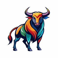 Modern, Bull, Vector, Logo, Illustration, Strong, 