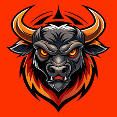 Modern, Bull, Vector, Logo, Illustration, Strong, 