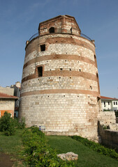 Fototapeta na wymiar Located in Edirne, Turkey, the Macedonian Tower was built during the Roman period.