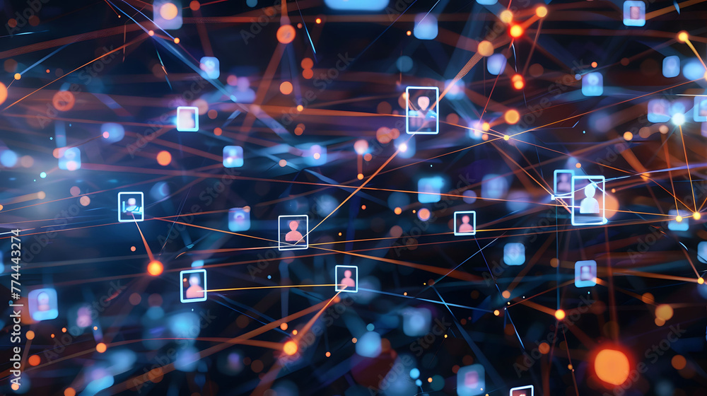 Poster a digital map featuring interconnected location pins, symbolizing global network connectivity and ge