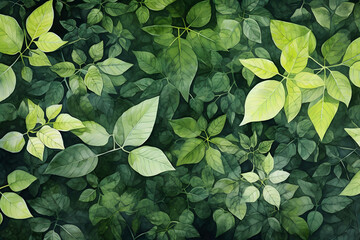 summer foliage texture, watercolor, detailed