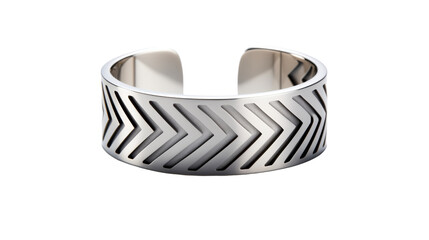 A mesmerizing silver ring with a striking zigzag pattern