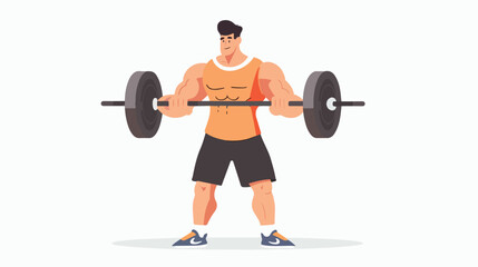 Illustration of a man doing weightlifting flat cart