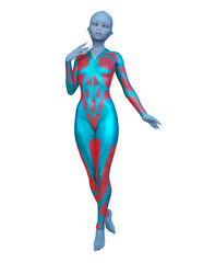 女性エイリアン　3DCGレンダリング