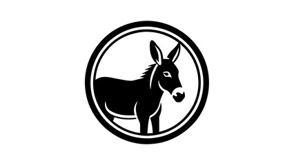 a-donkey-icon-in-circle-logo vector illustration
