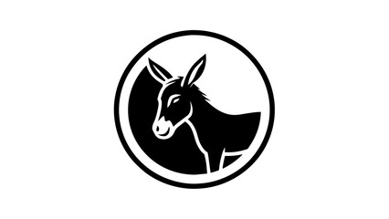 a-donkey-icon-in-circle-logo vector illustration
