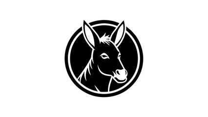 a-donkey-icon-in-circle-logo vector illustration