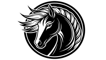 a-horse-icon-in-circle-logo vector illustration