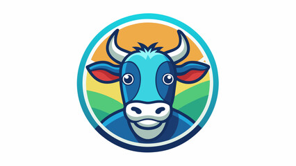 a-cow-icon-in-circle-logo vector illustration