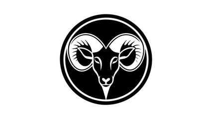 a-ram-icon-in-circle-logo vector illustration