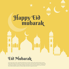 Happy eid mubarak post design, eid card, eid poster