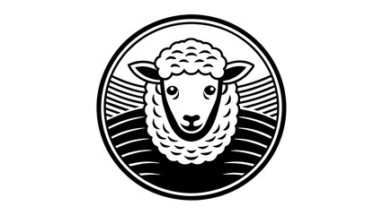 a--sheep-icon-in-circle-logo vector illustration