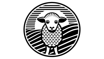 a--sheep-icon-in-circle-logo vector illustration
