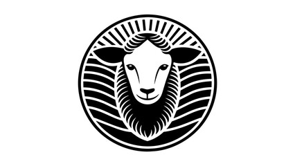 a--sheep-icon-in-circle-logo vector illustration