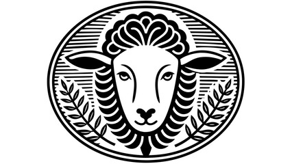 a--sheep-icon-in-circle-logo vector illustration 