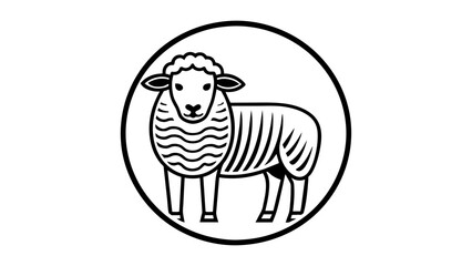 a--sheep-icon-in-circle-logo vector illustration 