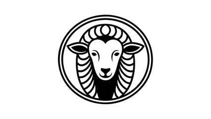 a--sheep-icon-in-circle-logo vector illustration 