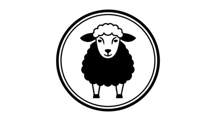 a--sheep-icon-in-circle-logo vector illustration 