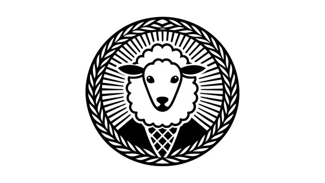 a--sheep-icon-in-circle-logo vector illustration