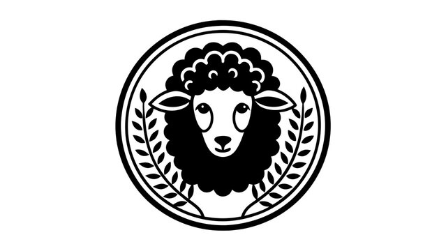 a--sheep-icon-in-circle-logo vector illustration 