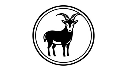 a--goat-icon-in-circle-logo vector illustration