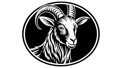 a--goat-icon-in-circle-logo vector illustration