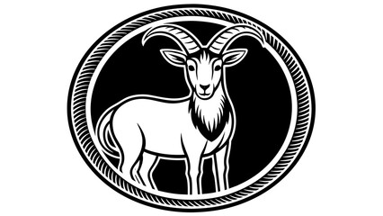 a--goat-icon-in-circle-logo vector illustration