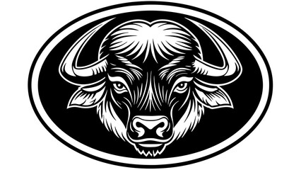a--buffalo-icon-in-circle-logo vector illustration 