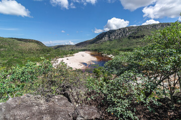 Fototapeta na wymiar rio no distrito de Conselheiro Mata, na cidade de Diamantina, Estado de Minas Gerais, Brasil