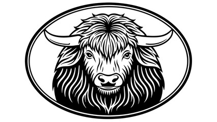 a--yak-icon-in-circle-logo vector illustration