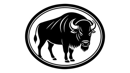 a-picture-of--a--bison-icon-in-circle-logo- vector illustration