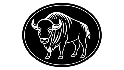 a-picture-of--a--bison-icon-in-circle-logo- vector illustration