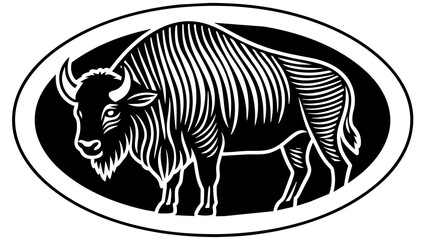 a-picture-of--a--bison-icon-in-circle-logo- vector illustration