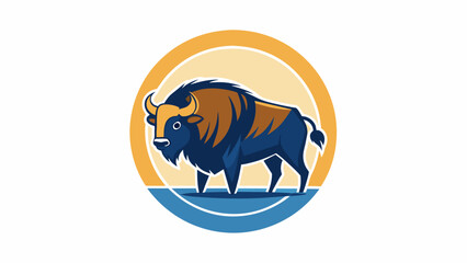 a-picture-of--a--bison-icon-in-circle-logo- vector illustration
