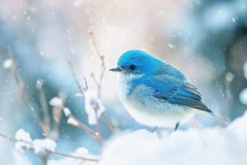 Bluebird Snow Perch: Macro Photography