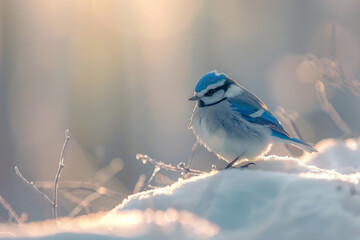 Macro Snow Bluebird: Authentic
