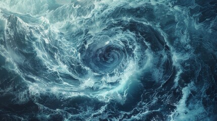 A tempestuous whirlpool texture, symbolizing a battle, with swirling waters and the clash of fate versus free will created with Generative AI Technology - obrazy, fototapety, plakaty