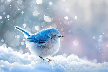 Eye-catching Bluebird Snow Macro Photography