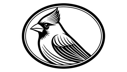 a-picture-of--a-cardinal-icon-in-circle-logo vector illustration 