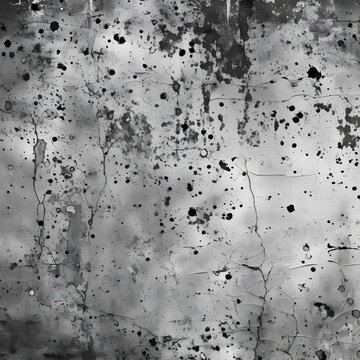 black and white grunge map of rusty spots and scratches on flat surface, tileable texture 4k