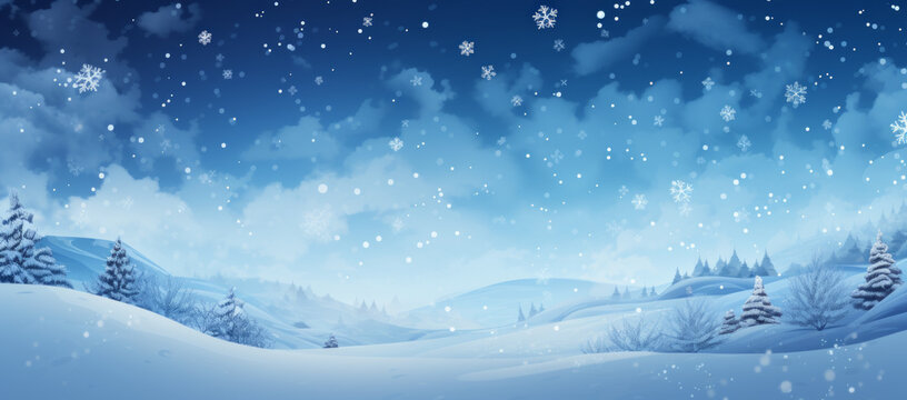 Captivating Frost Winter Wonderland Stock Image with Snowflakes