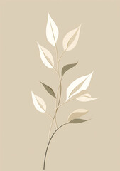 Clean White Botanical Composition