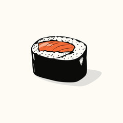 Minimalist sushi roll with salmon.
