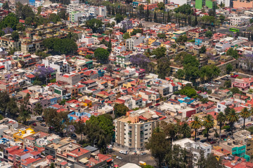 Aerial photograph of the Venustiano Carranza Neighborhood of Mexico City, CDMX 